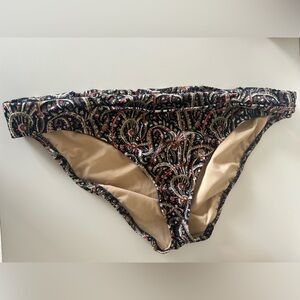 J. Crew bikini bottom large navy paisley pattern